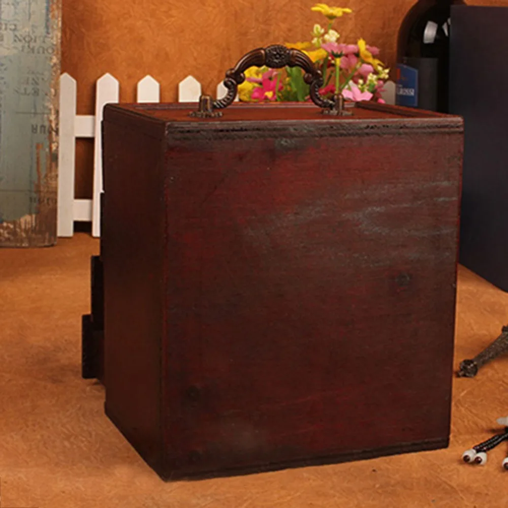 ASFULL антикварная коробка для хранения ювелирных изделий ретро 4 ящик с сеткой