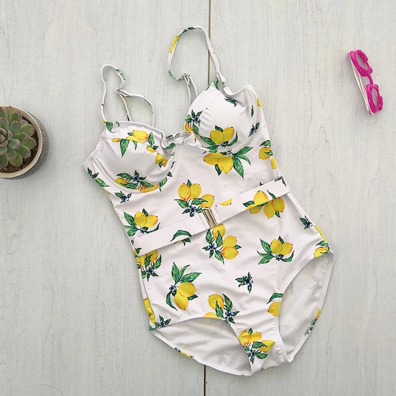 Сексуальный женский купальник с цветочным принтом 2020 сдельный высокой посадкой