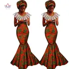Bintarealwax модные африканские платья для женщин Дашики длинное вечернее платье для девочки свадебное кружевное платье с круглым вырезом с запахом на голову WY1530