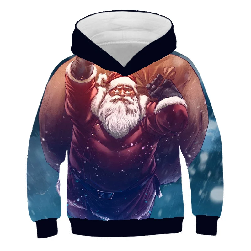

2020 New Cartoon Christmas Costume Children 3D Print Anime Hoodie Boy Girl Hooded Sweatshirt Children Autumn Clothes