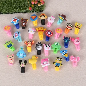 1Pcs Cute Animal Cable Protector Cord Wire Cartoon Protection Mini Silicone Cover Charging Cable Winder For Iphone Charger Cable