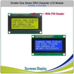 Маленький размер 77,0*47,0 мм 204 20X4 2004 символьный ЖК-модуль экран LCM синий желтый зеленый светодиодный Ной подсветкой