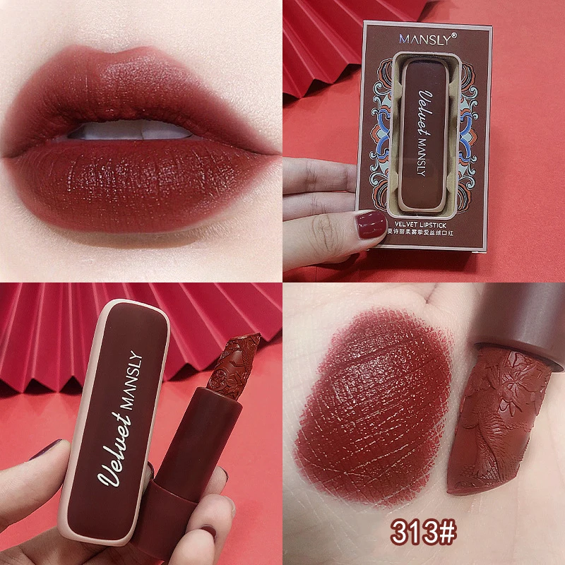 

4 Colors Matte Lipstick long-lasting Lip gloss Makeup Beauty Lip Tint Cosmetics Gift Box Moisturizing Lipstick M189