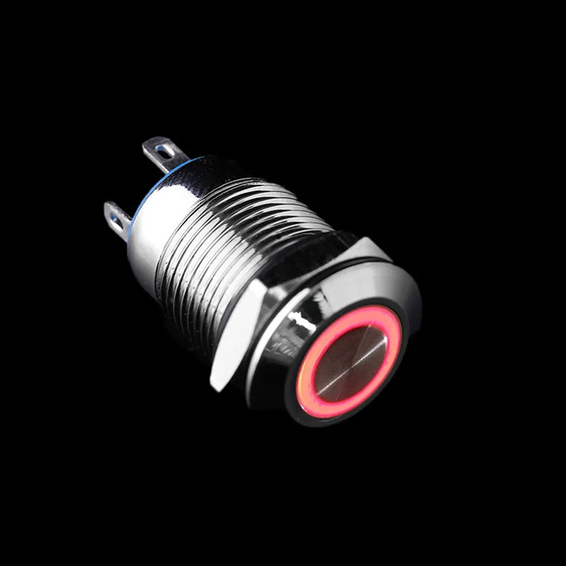 12 мм В защелкивающийся кнопочный переключатель с плоской головкой Мгновенный