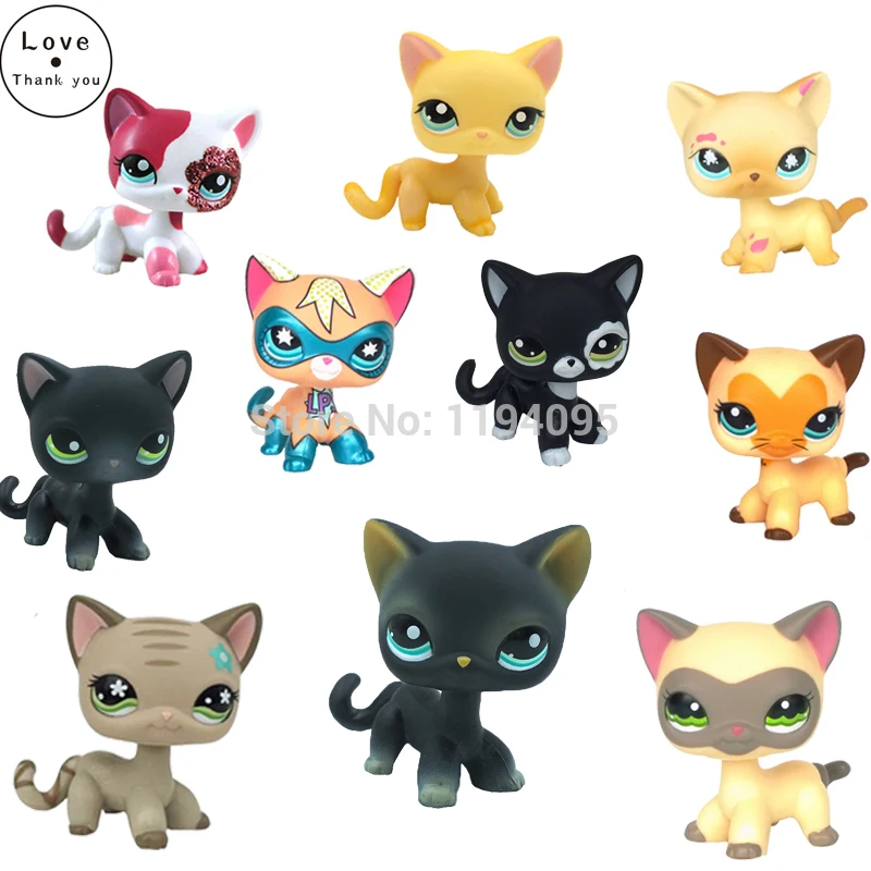 Lps кошка магазин домашних животных игрушки короткие волосы красный 2291 желтый 1451