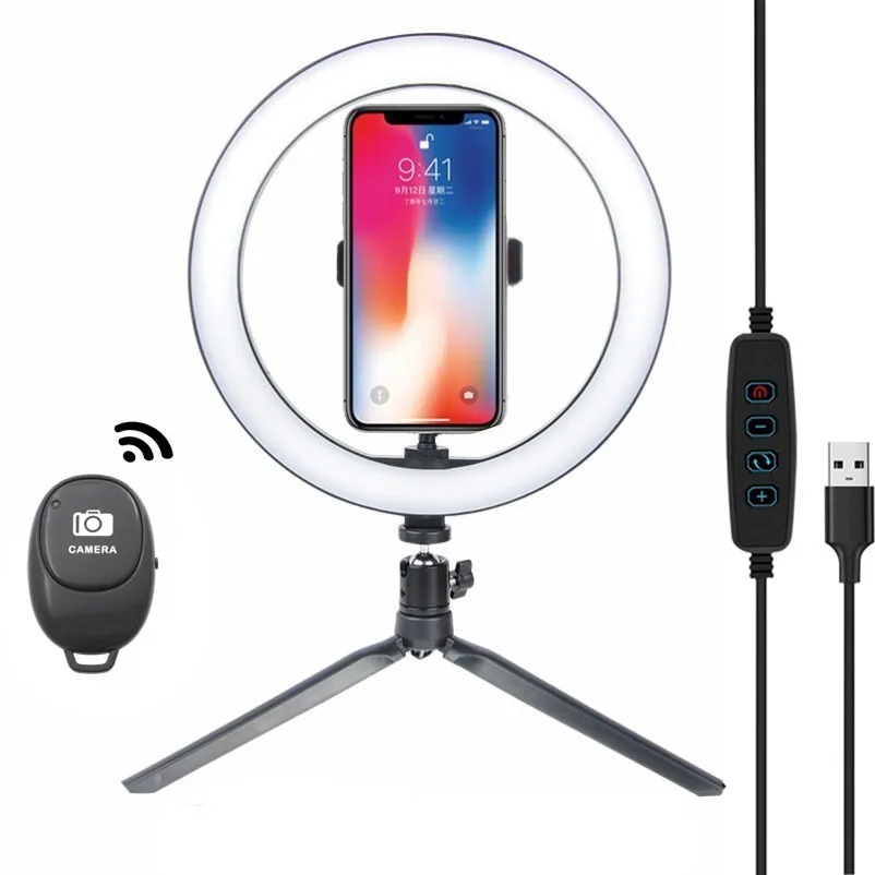 

Ring Lamp For Phone Ring Light With Tripod Stand Photo Led Selfie Bluetooth Remote For Youtube Video Live Photography Lighting