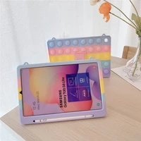 relive stress pop silicone tablet case for samsung galaxy tab 4 10 1 t530 fidget toys rainbow push bubble holder rainbow cover