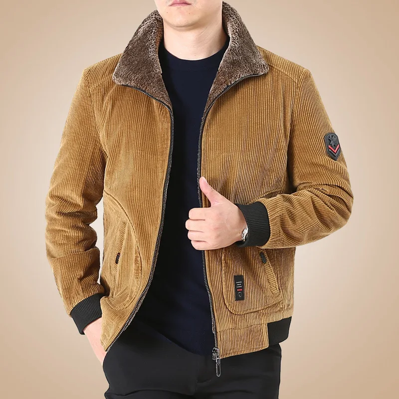 Autumn Winter Men's Jacket New Corduroy Casual Men's Clothing Thickened Coat Loose Large Size Casual Fashion Streetwear M-6XL