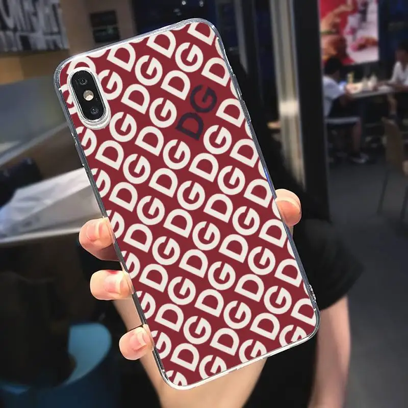 

European American fashion brands DG Phone Case Transparent soft For iphone 5 5s 5c se 6 6s 7 8 11 12 plus mini x xs xr pro max