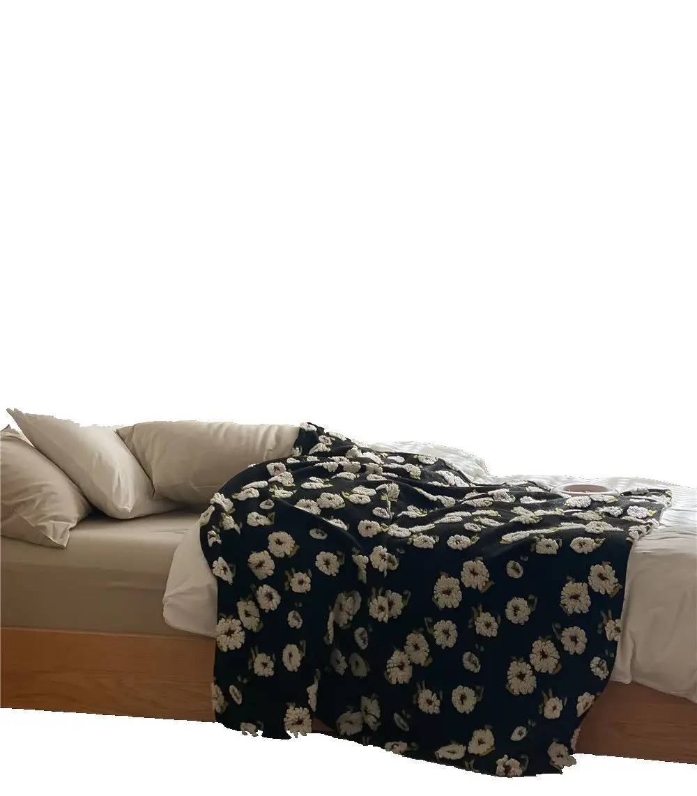 

New Three-dimensional Daisy Vintage Wool Blanket with Thick Bean Plush Blanket Single Leg Office Nap Children's Blanket