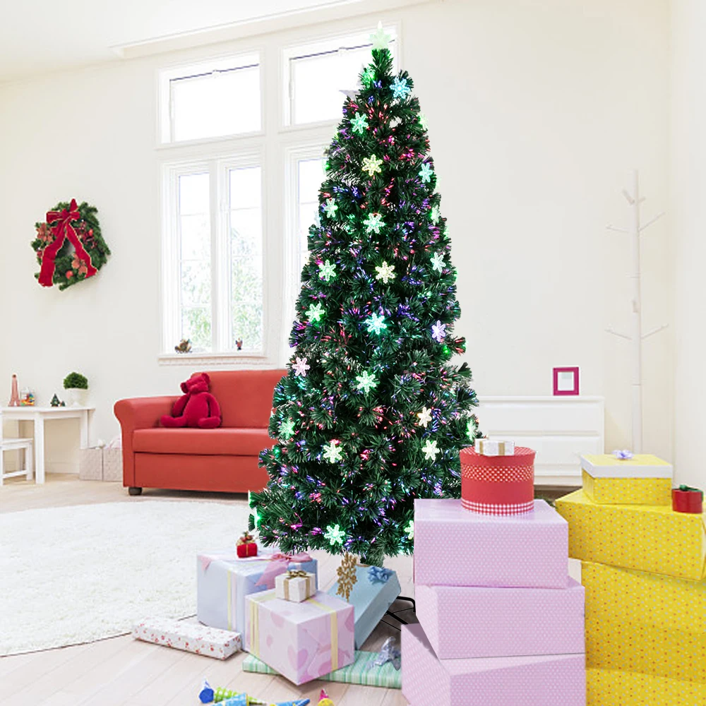 

7FT Small Light Fiber Optic Christmas Tree 290 Branches Low Light Fiber Optic Christmas Tree Home Festival Decorations