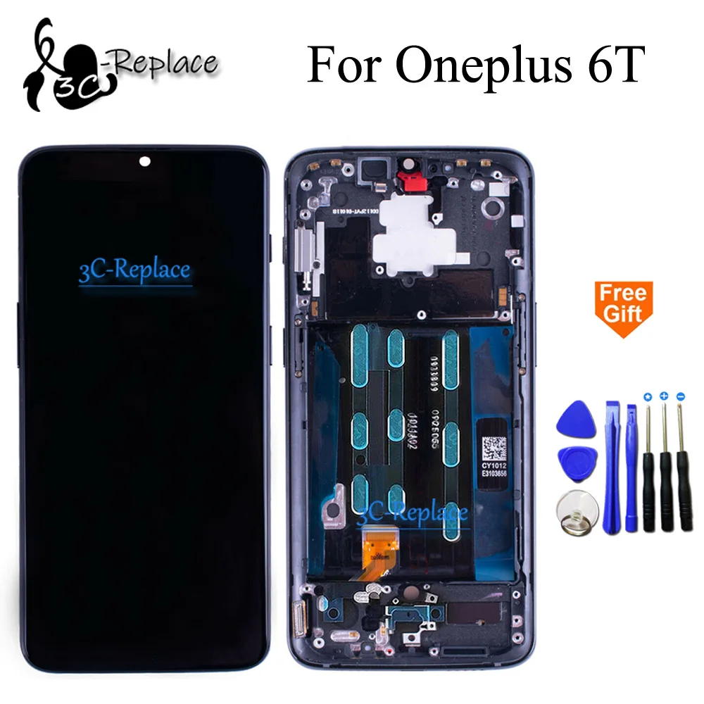 Оригинальный черный 6 4 дюймов для мобильного телефона OnePlus 6T 1 + 6t A6010 A6013 полный ЖК