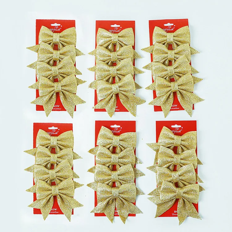 

4 шт., бант-галстук для новогодней ёлки, 14 см