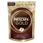 NESCAF Gold, натуральный растворимый сублимированный кофе с добавлением натурального жареного молотого кофе, 130г, пакет