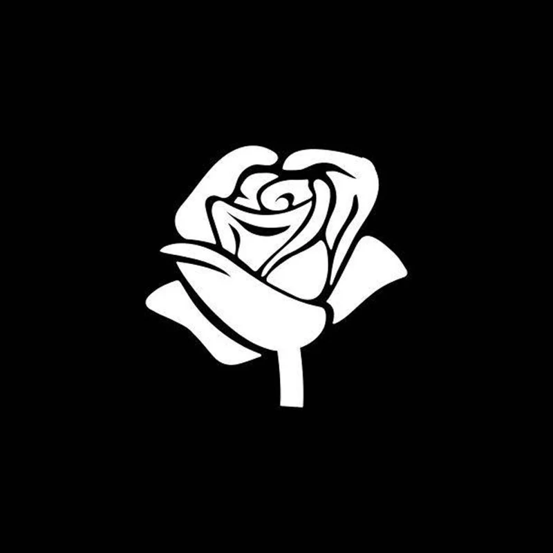 Черная/Серебристая Наклейка в виде розы на зеркало заднего вида автомобильные