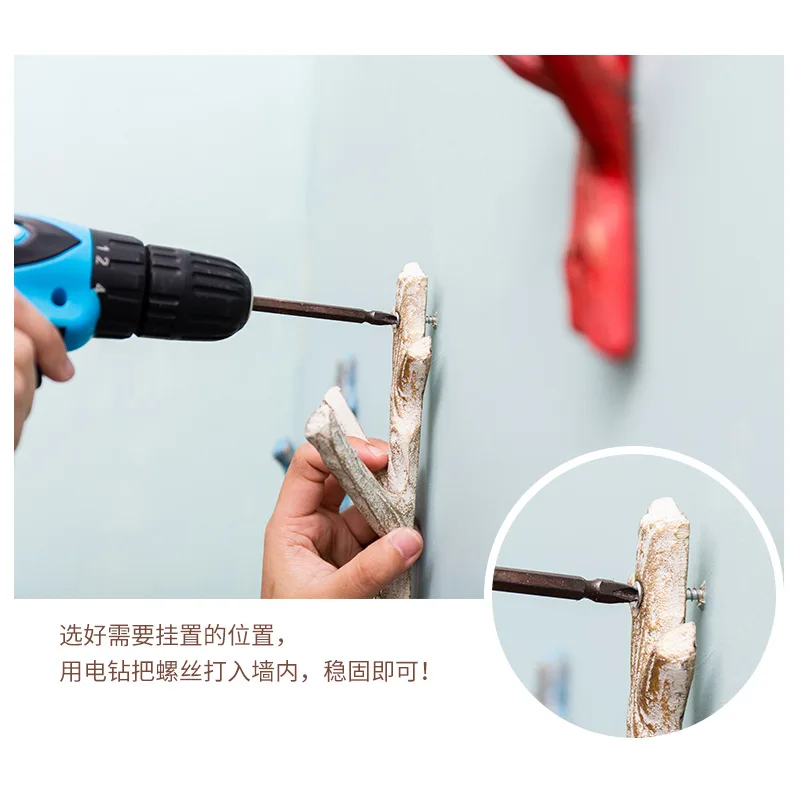 

European style rural iron branch clothes hook clothing store wall personalized clothes hook barbecue bar creative wall hanging