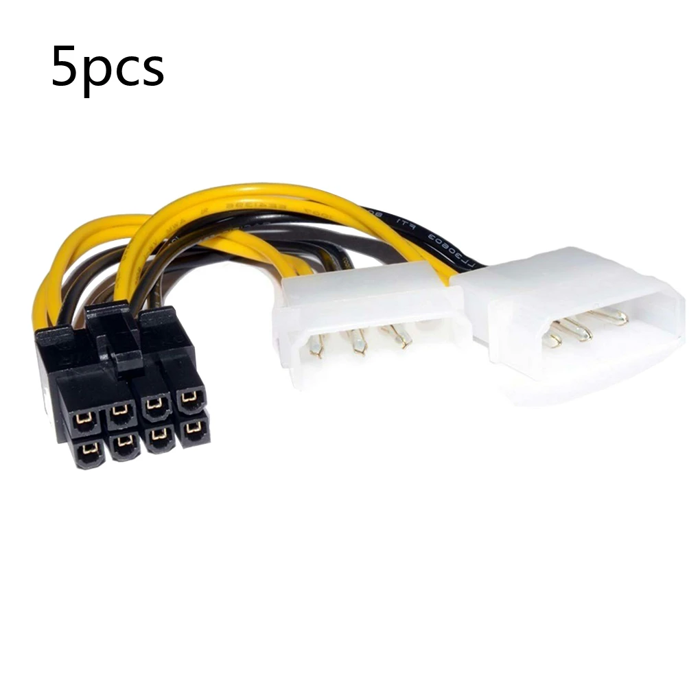 

5 Pcs 18cm 8Pin to Dual 4Pin Video Card Power Cord 180W Y Shape 8 Pin PCI Express To Dual 4 Pin Molex Graphics Card Power Cable