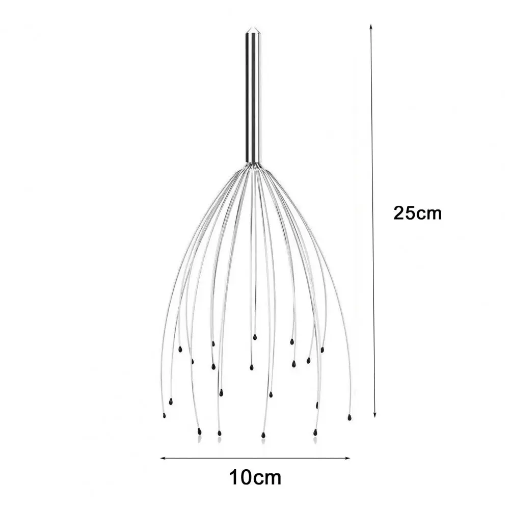 

Head Claw 20 Fingers Skin Massage Stainless Steel Octopus Head Body Scalp Neck Equipment Massager for Unisex Head massager