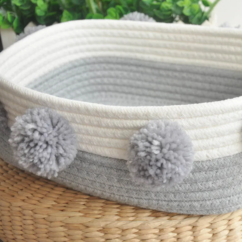 Хлопковая веревка складная корзина для хранения грязной одежды детей органайзер