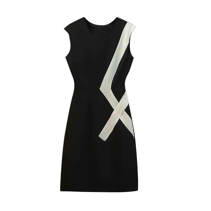 

Sleeveless High Waist Round Neck Summer Women Slim Mini Dress Ladies Office Vest Dress Plus Size Casual Vestidos 4XL