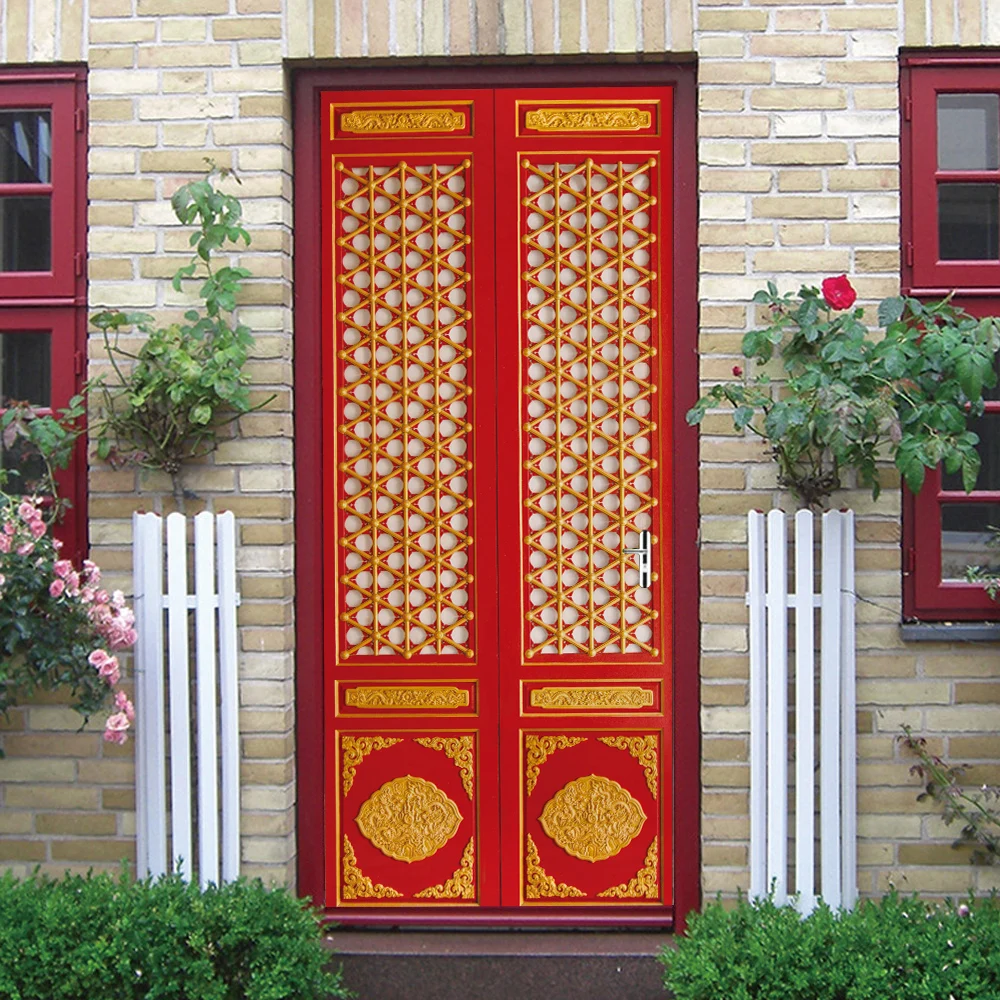 

3D creative China Gate door stickers wall stickers self-adhesive waterproof removable