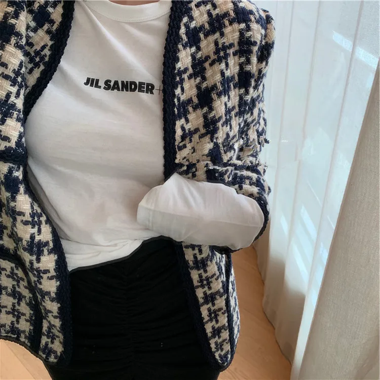 Белая женская футболка с буквенным принтом новинка 2020 тонкая и длинным рукавом