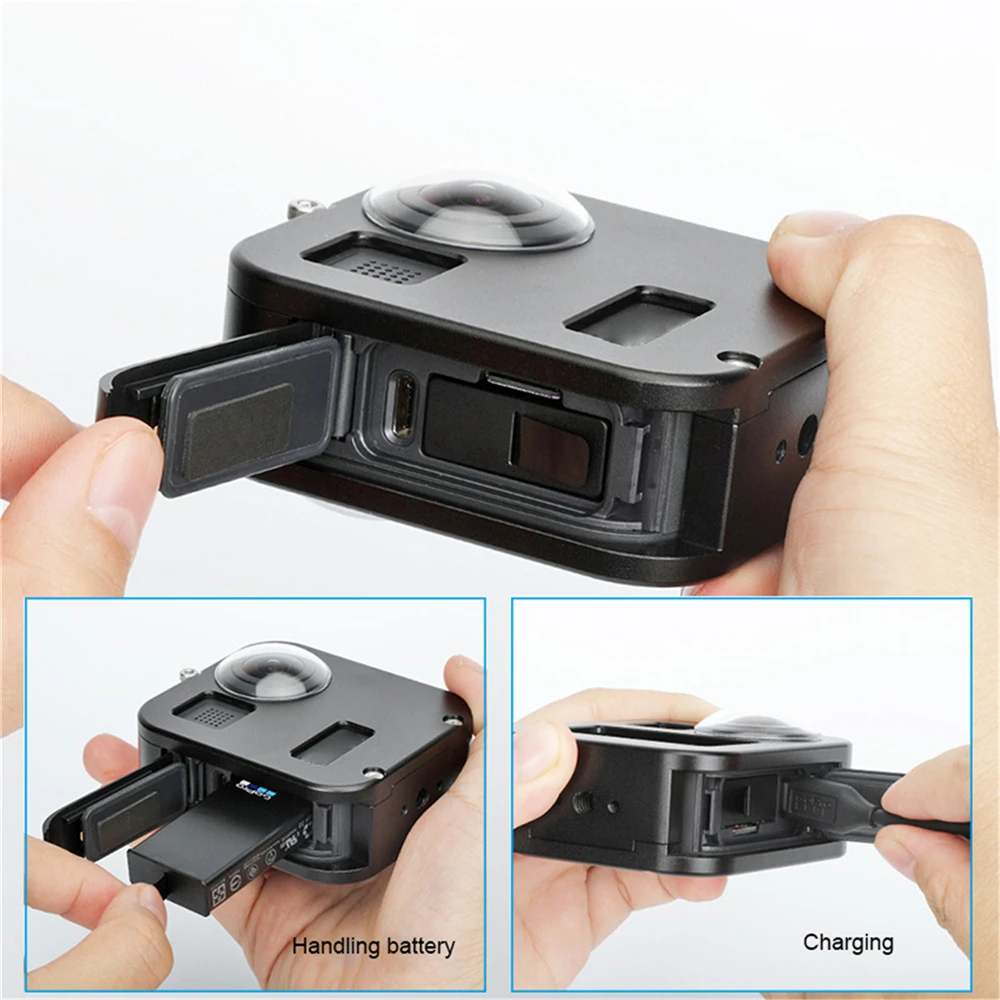 Чехол для корпуса, чехол для GoPro Max CNC из алюминиевого сплава, защитная клетка с крышкой для объектива для GoPro Max