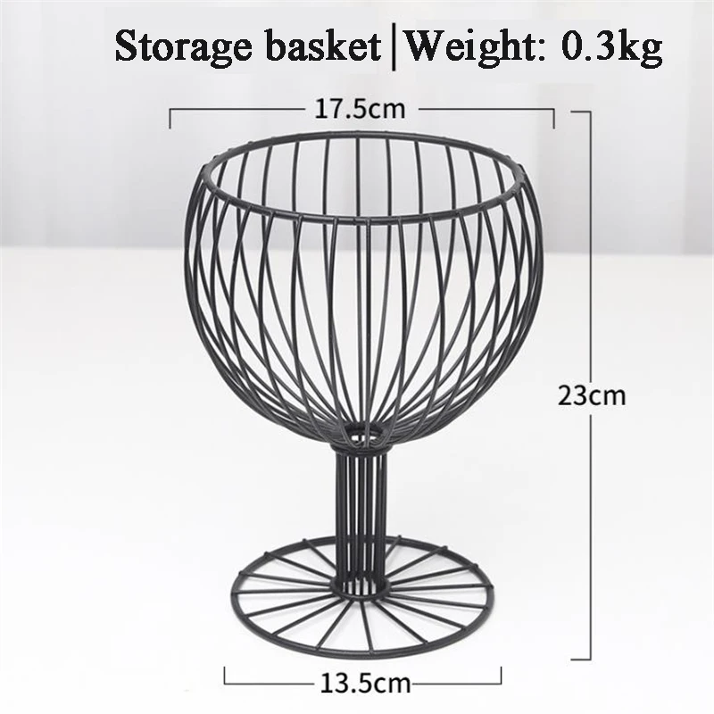 

Scandinavian Geometric Hollow Iron Wine Glass Storage Basket Metal Fruit Snack Storage Basket Sundries Organizer Home Decor