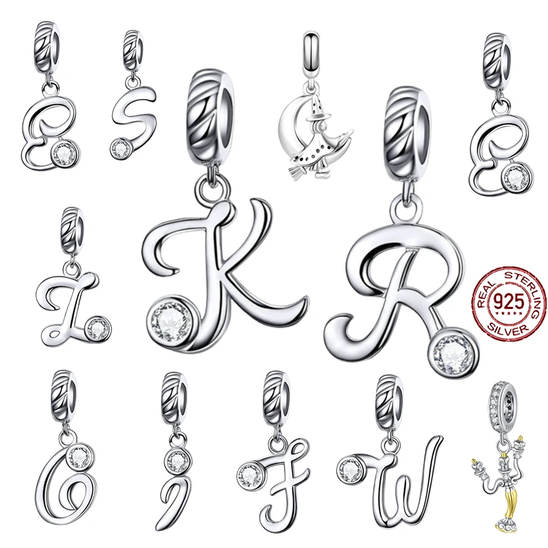Бусины с подвеской в виде букв искусственный кристалл подвеска-бусина серебро 925