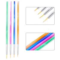 4pcs gradient colorful nail art brush for liner painting drawing carving pen professional uv gel manicure tools set
