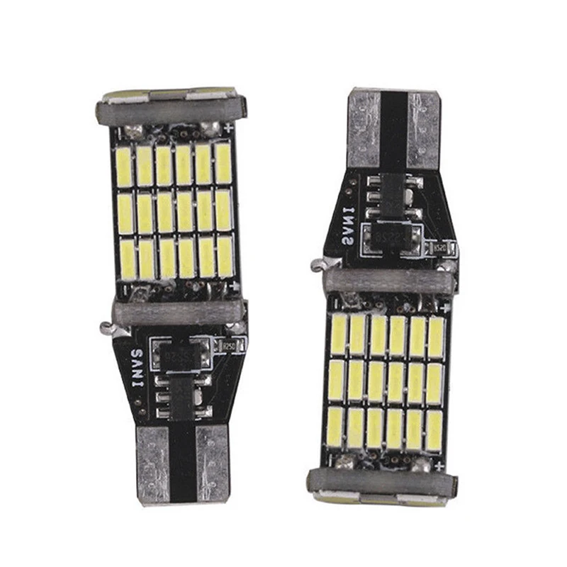 

2 шт., автомобильные светодиодсветодиодный лампы T15 W16W 45 SMD 4014 6000