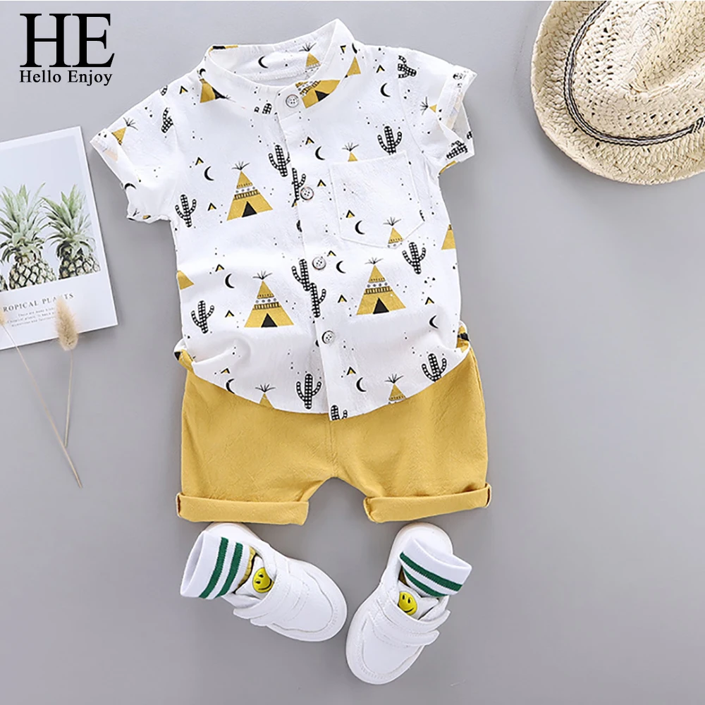 HE Hello Enjoy/комплект одежды для мальчиков детская одежда летняя Новинка 2020 года