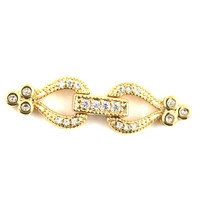 clasps for jewelry making fastening accessories 18k gold plated cubic zirconia clasps for diy pearls necklace bracelet clasp