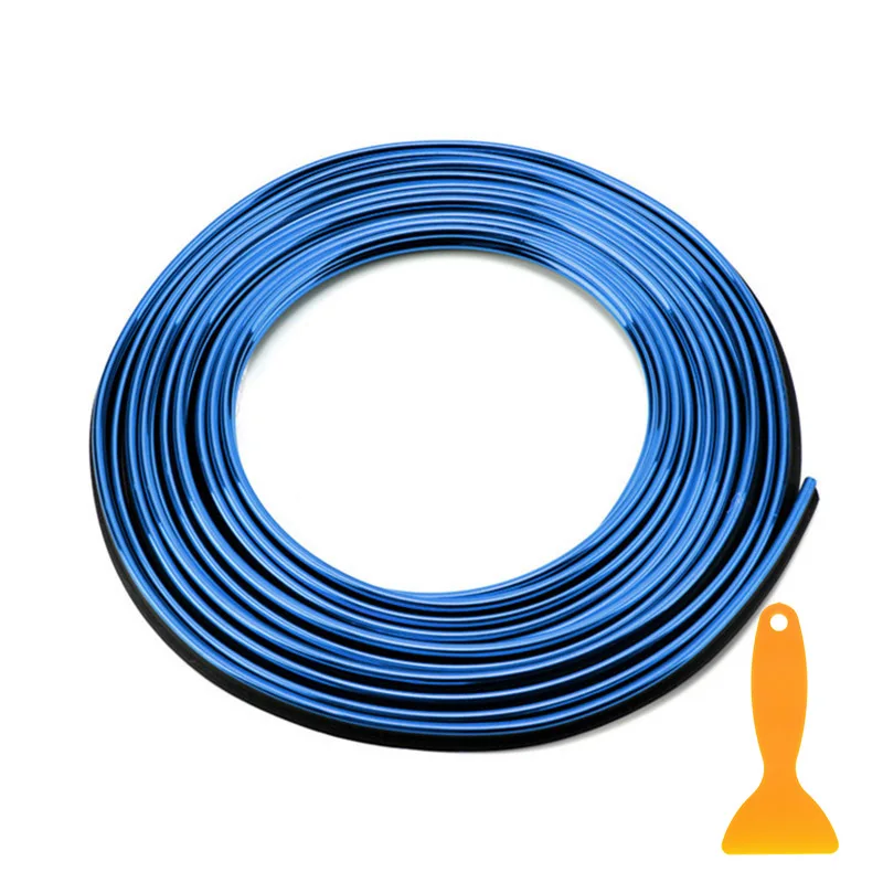 Blue Rovtop 5 м, наклейки для салона автомобиля, Декоративная полоса, Формовочная Автомобильная Дверная панель, воздушная розетка, рулевые полосы для автомобиля Z2 - Название цвета: Blue