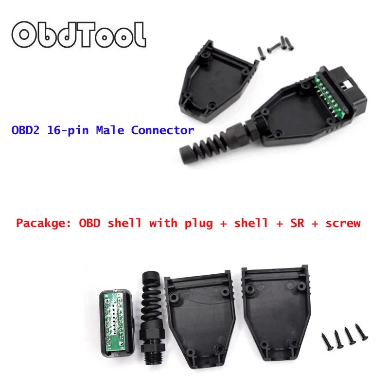 Розовый Универсальный OBDII OBD2 16Pin коннектор для VAG Автомобильный сканер OBD Plug адаптер OBD 2 коннектора больше типа - Цвет: Розовый