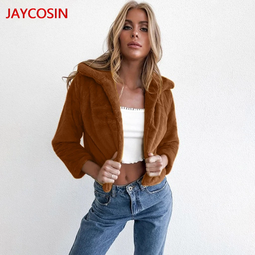 JAYCOSIN женские зимние куртки модные кардиганы с лацканами и длинными рукавами