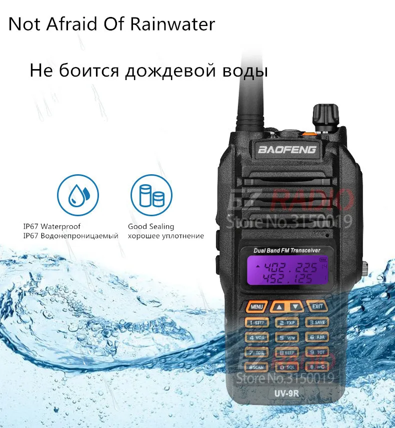 Baofeng UV 9R plus Walkie Talkie водонепроницаемый Двухдиапазонный портативный охотничий