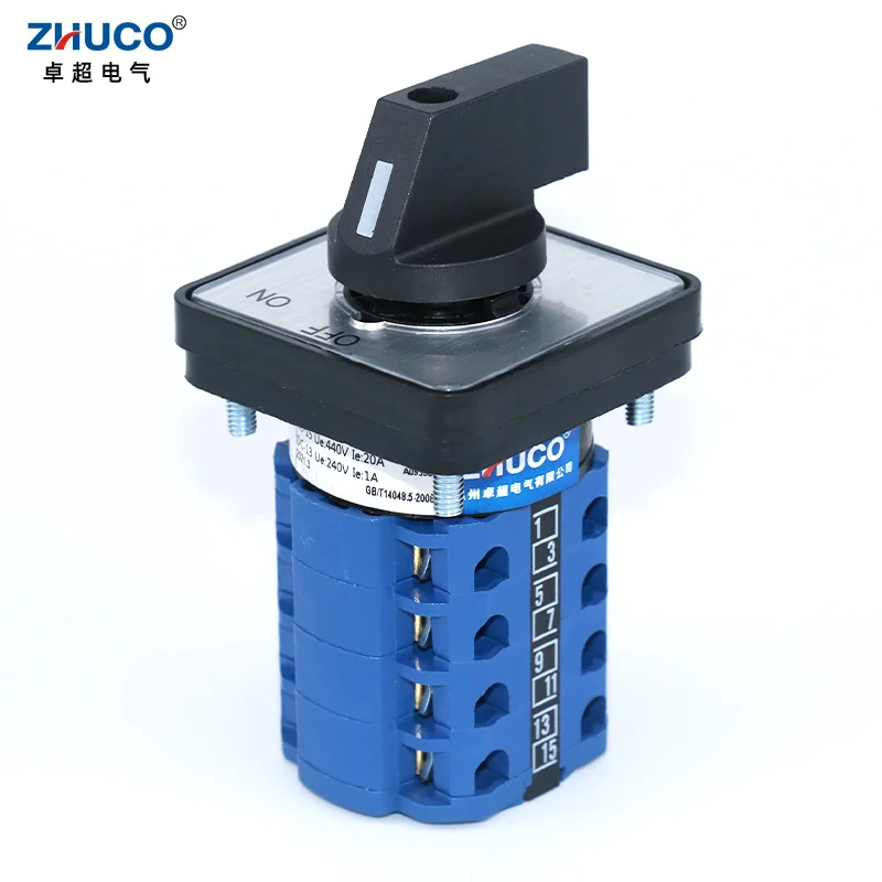 ZHUCO SZW26/LW26-20 OFF ON 4 фазы 16 клемм 20 А 660 В ручка питания поворотный кулачок