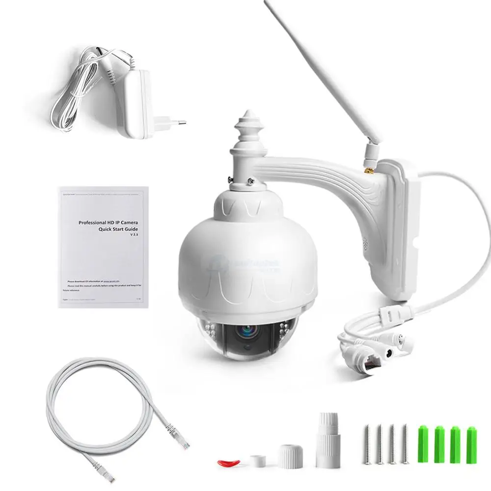 Беспроводная скоростная купольная IP-камера Full HD 1080P 2 МП PTZ Wi-Fi наружная система