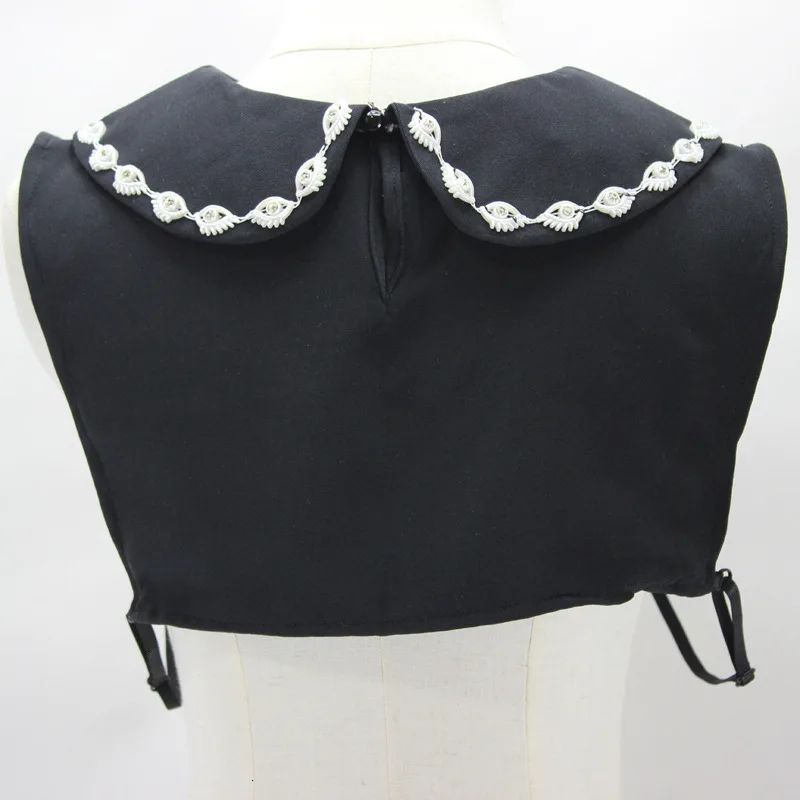 Черное украшение со стразами кукла-свинец съемный фальшивый воротник ожерелье