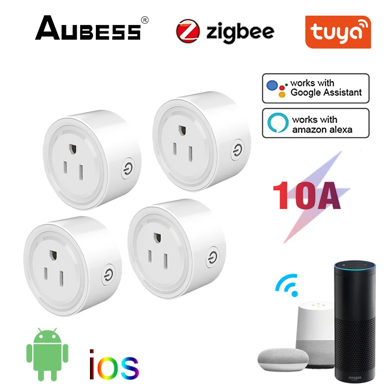 

Tuya ZigBee Smart Plug US 10A 110-250V Timer Socket Smart Home Wireless Plug Compatible Alexa Google Home Assistant
