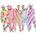Кигуруми Единорог Пижама для взрослых животных комбинезон для женщин мужчин пара 2020 зимние пижамы костюм кошка пижамы фланелевые пижамы