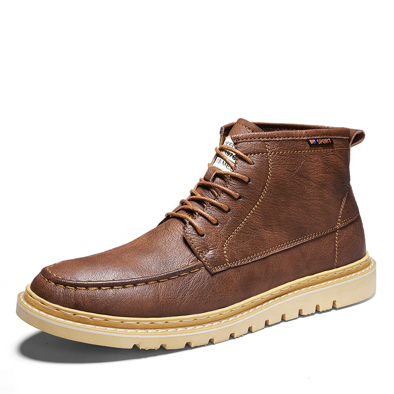 

New Men Shoes Spring Autumn Men Boots Split Leather Ankle Boots Fashion Basic Boots New Vintage Casual Shoes Work & safety