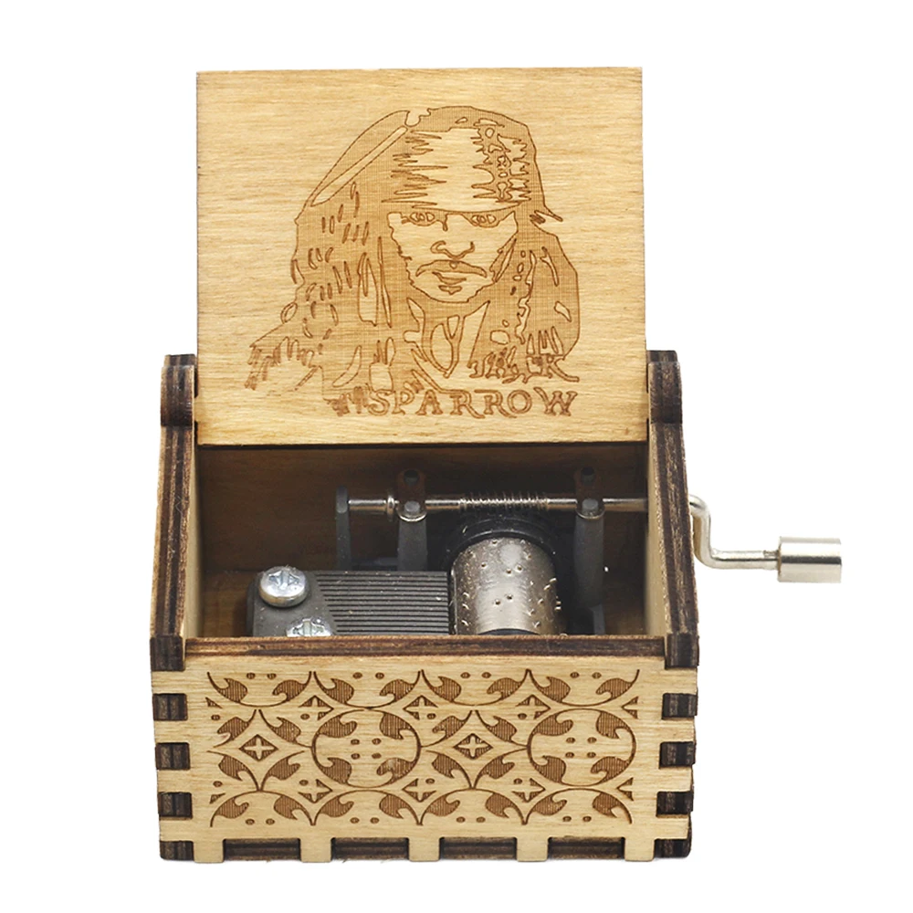 Бесплатная доставка Музыкальная шкатулка с рукояткой механизм Джека Спарроу