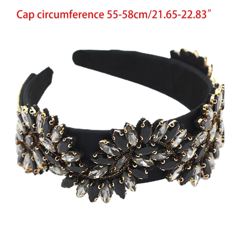 

Western Baroque Style Jewelry Headband Luxurious S Shape Multicolor Crystal Floral Hair Hoop Women Prom Vacation Styling