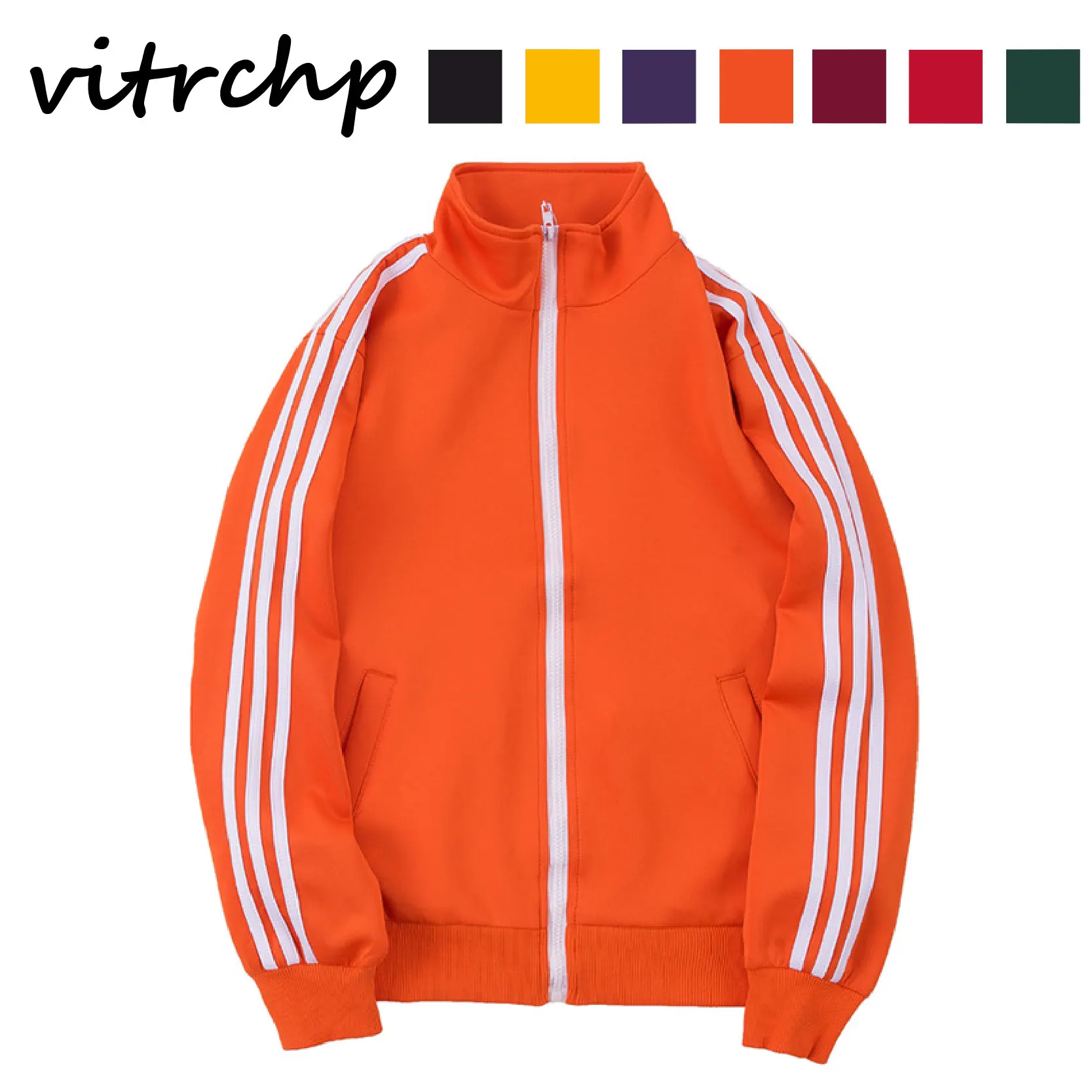 

VITRCHP 2021 Men's Jacket Spring and Autumn New Arrivals Outdoors Clothes Streetwea Sports Casual Couple Baseball Uniform