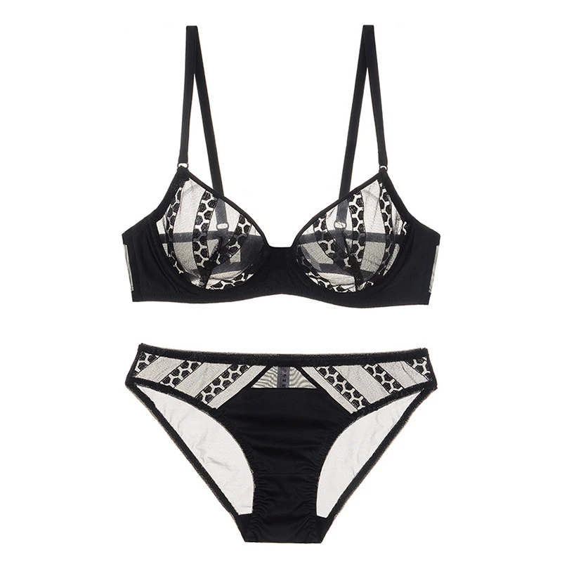 Комплект женского нижнего белья из ультратонкого прозрачного сетчатого