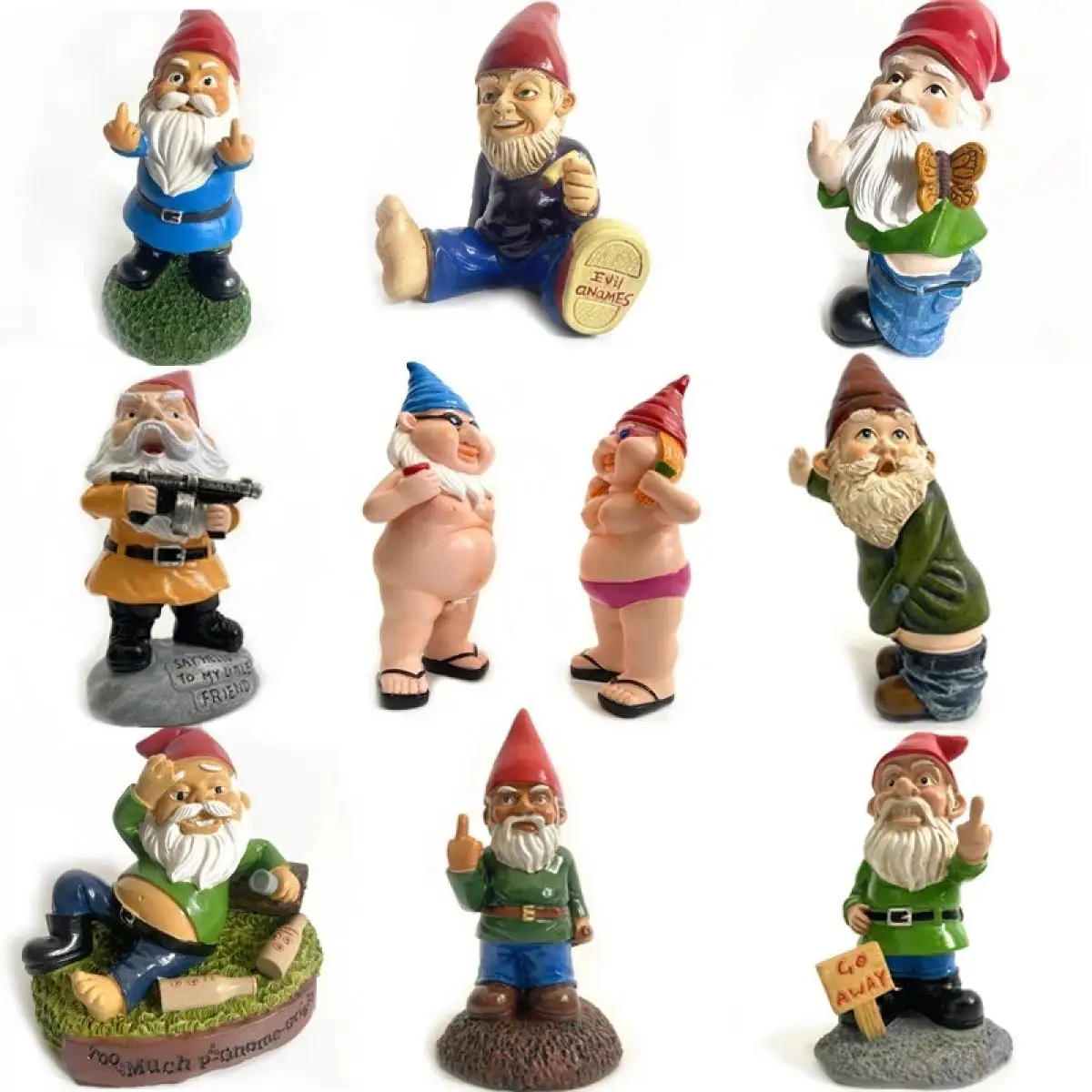 

Resin Naughty Garden Gnome Figurines Crafts Miniature Dwarf Statue Gnome Decoration Funny Garden Decoration for Home Accessories
