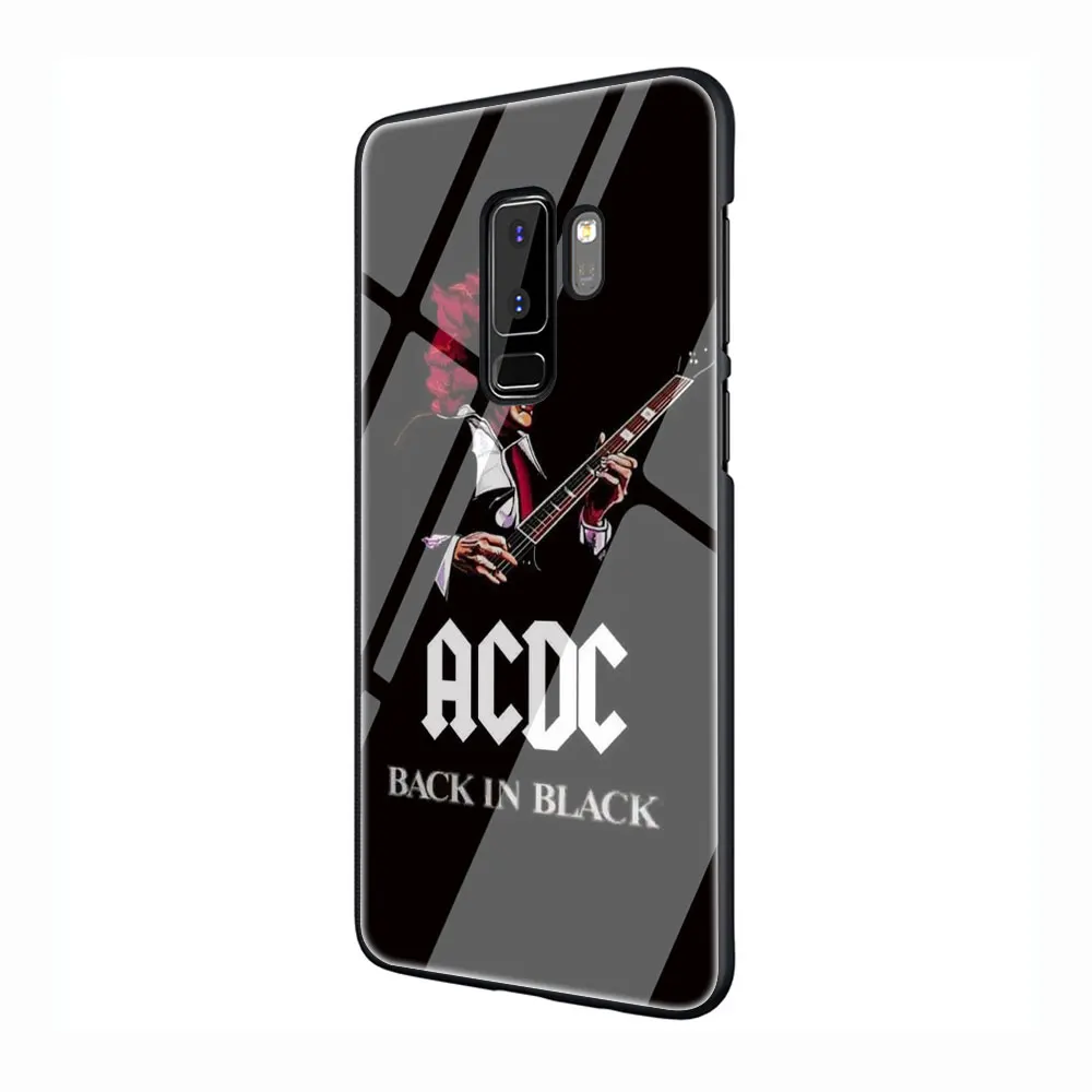 G8 ACDC рок-группы закаленное Стекло TPU черный чехол для Galaxy S7 край S8 S9 S10 Plus, Note 8, 9, 10, A10 20 30 40 50 60 70 - Цвет: G8