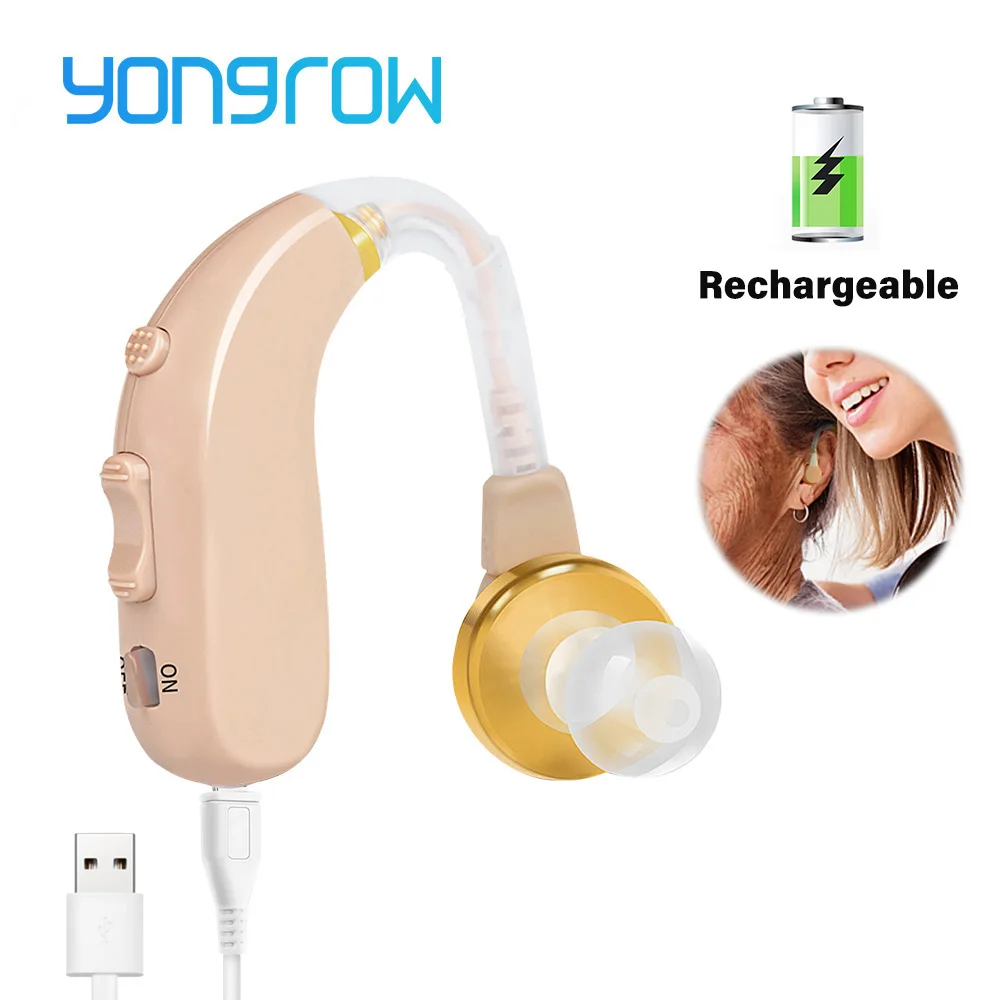 

Yongrow Hearing Aids Sound Amplifier Hearing Aid for the Deafness Behind Ear Adjustable Amplifier Speaker Amplified